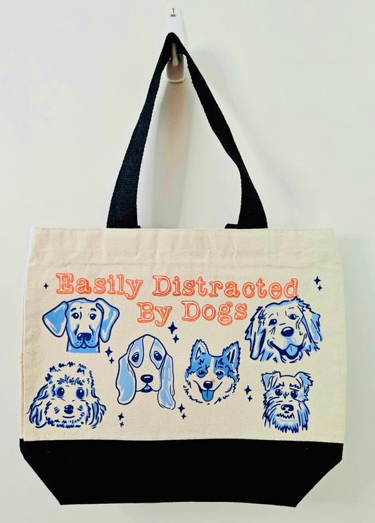 Distracted by Dogs Tote Bag