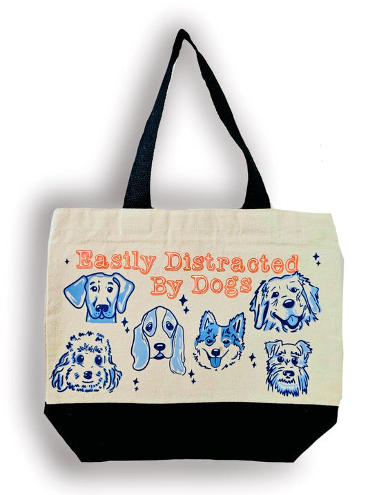 Distracted by Dogs Tote Bag