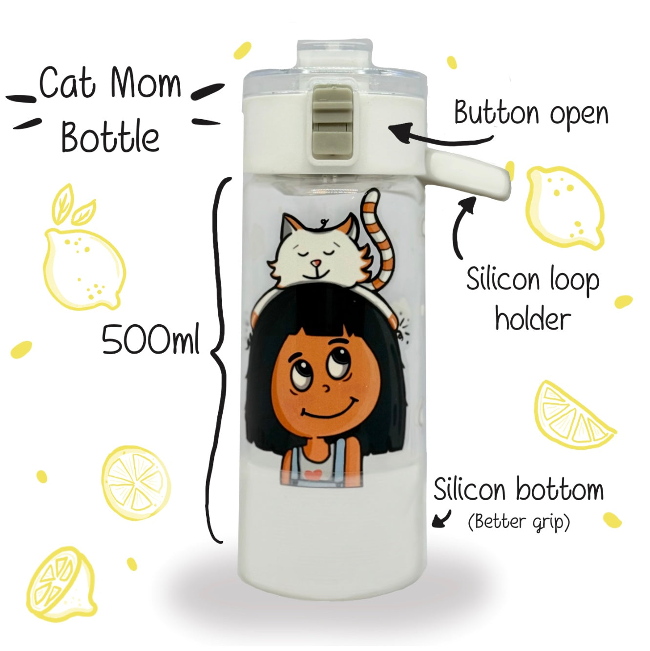 Cat Mom Glass Bottle