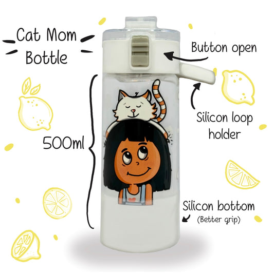 Cat Mom Glass Bottle