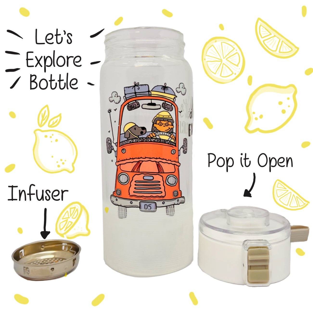 Let’s Explore glass Bottle